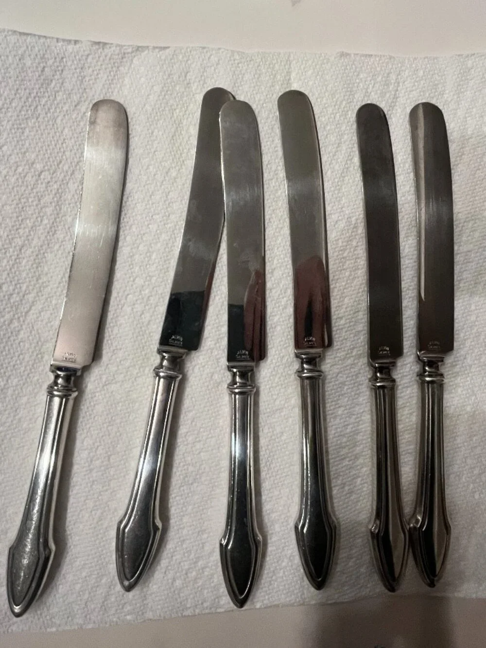 Vintage Alvin Silmet George Washington Silverplate Knives Set 6